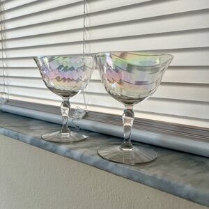Set of 2 Iridescent Sherbet Glasses
